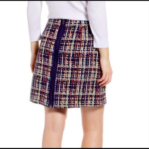 Halogen Petite Tweed Mini Skirt Multicolor Size 16 - Picture 4 of 8